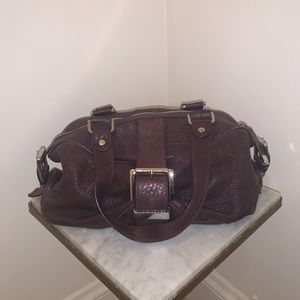 Genuine Leather Plum Shoulder Bag